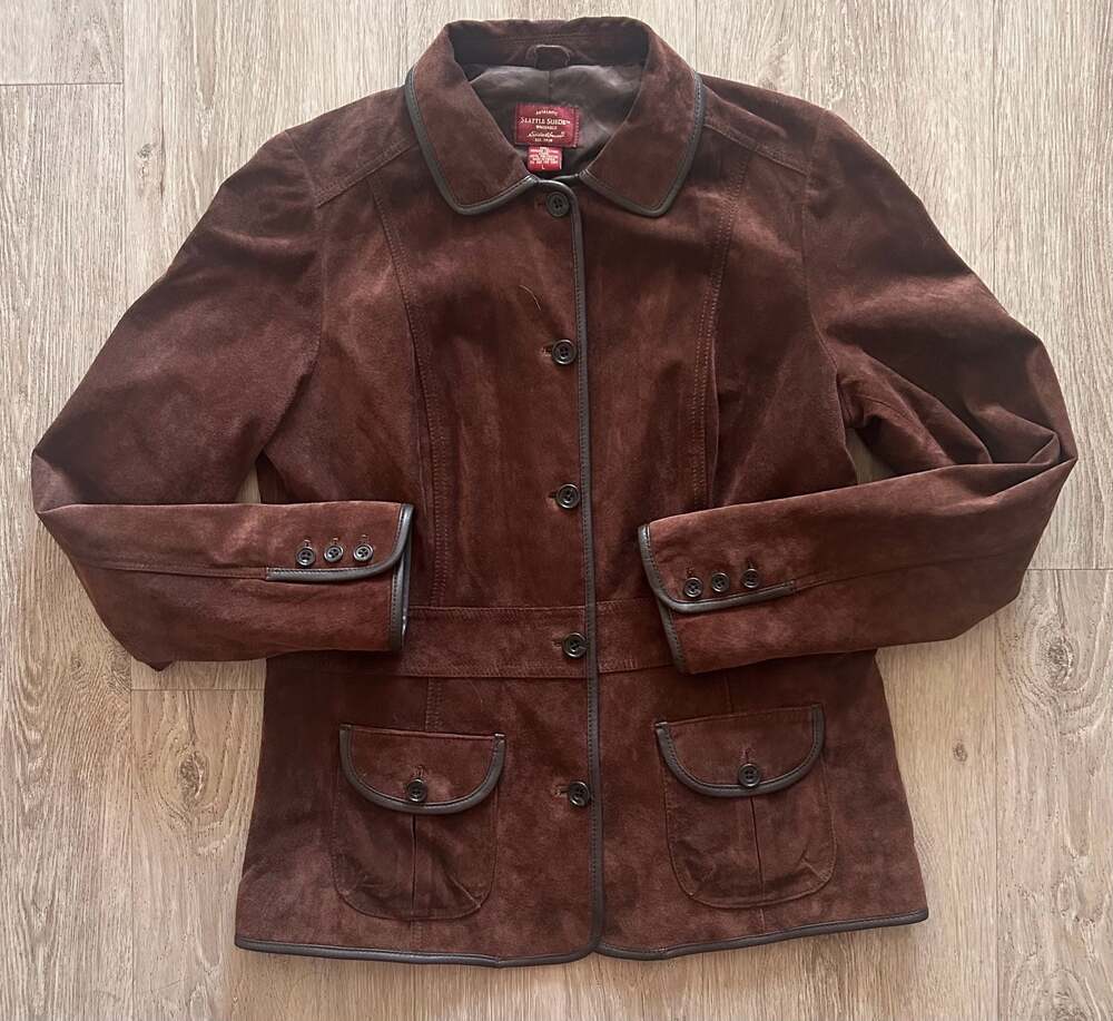 Eddie Bauer Women's Brown Seattle Suede Washable Blazer Jacket
